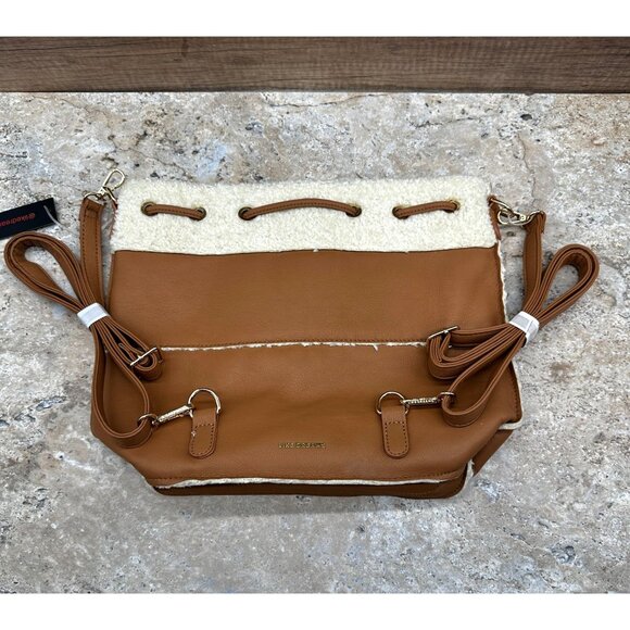 Like Dreams Backpack Womens One Size Tan Faux Fur/Leather NWT - Picture 3 of 11